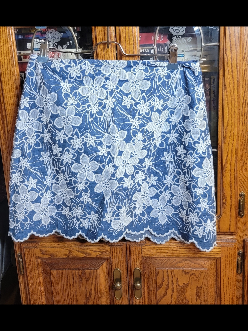 Loft Blue Floral Lace A-Line Skirt Size 6P